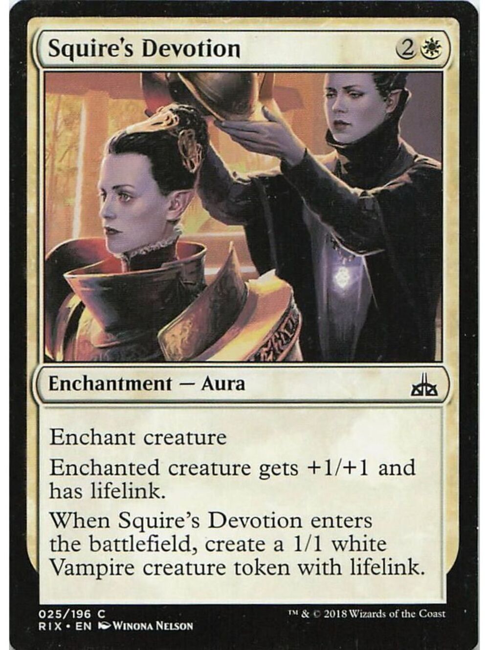 C Magic: The Gathering 2018 Squire's Devotion NM RIX